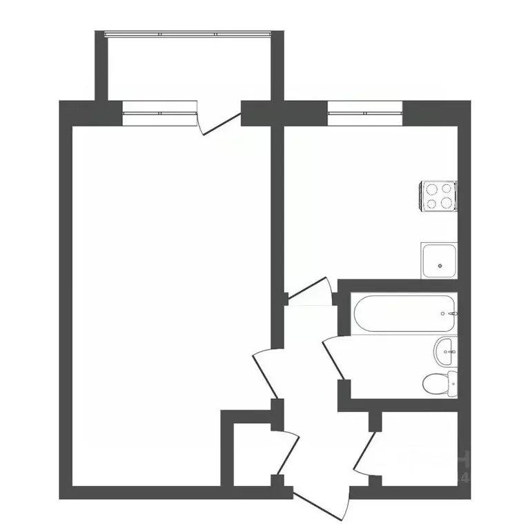 1-к кв. Тюменская область, Тюмень Комбинатская ул., 36 (30.0 м) - Фото 1