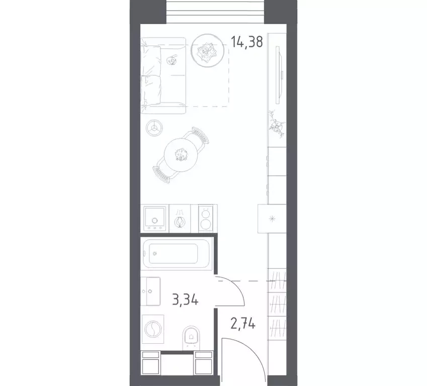 Квартира-студия: Москва, Пятницкое шоссе, 56Б (20.46 м) - Фото 1