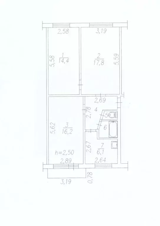 3-к кв. Кемеровская область, Новокузнецк ул. Грдины, 14 (62.7 м) - Фото 1