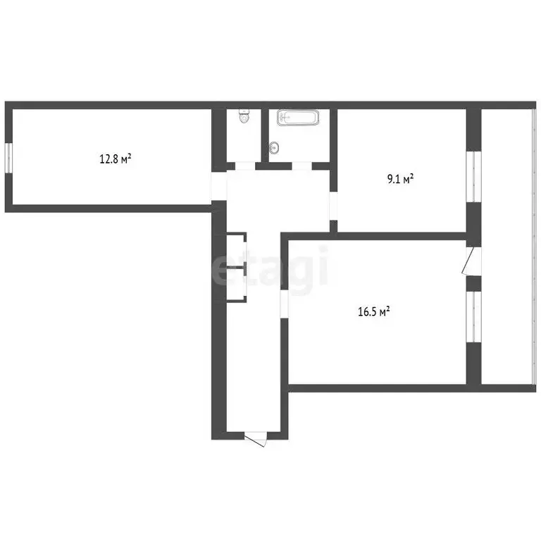 3-комнатная квартира: Воронеж, улица Туполева, 20 (63 м) - Фото 1