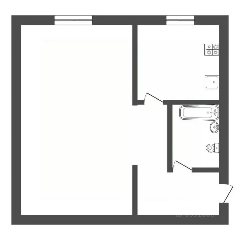 1-к кв. Тульская область, Богородицк Вязовский пер., 35Б (28.0 м) - Фото 1