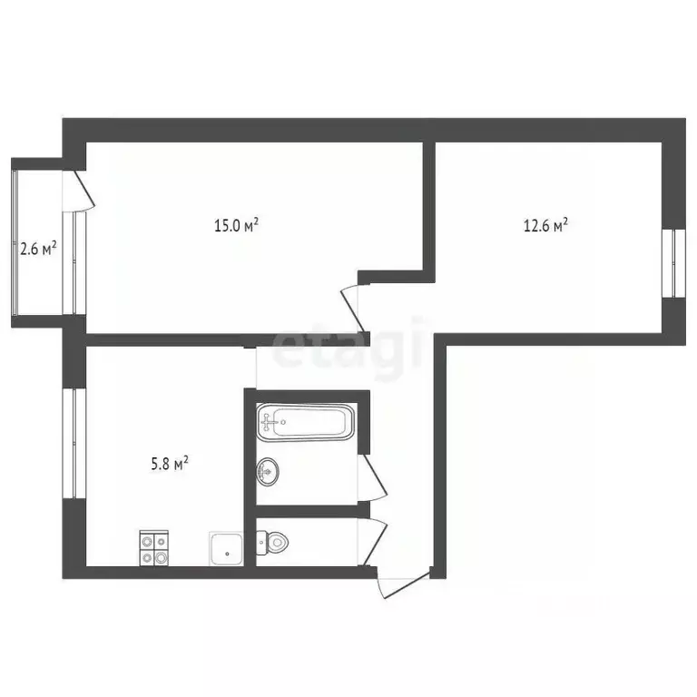 2-к кв. Калужская область, Балабаново г. Боровский муниципальный ... - Фото 2