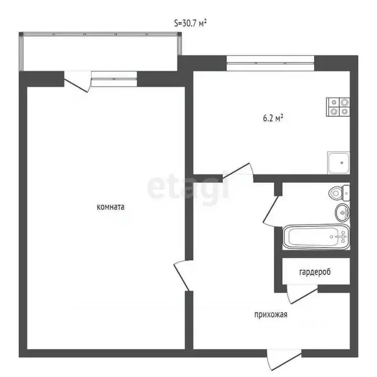 1-к кв. Севастополь просп. Генерала Острякова, 92 (30.7 м) - Фото 1