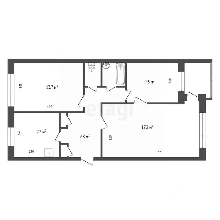 3-к кв. Красноярский край, Красноярск Северный мкр, ул. Мате Залки, 16 ... - Фото 2