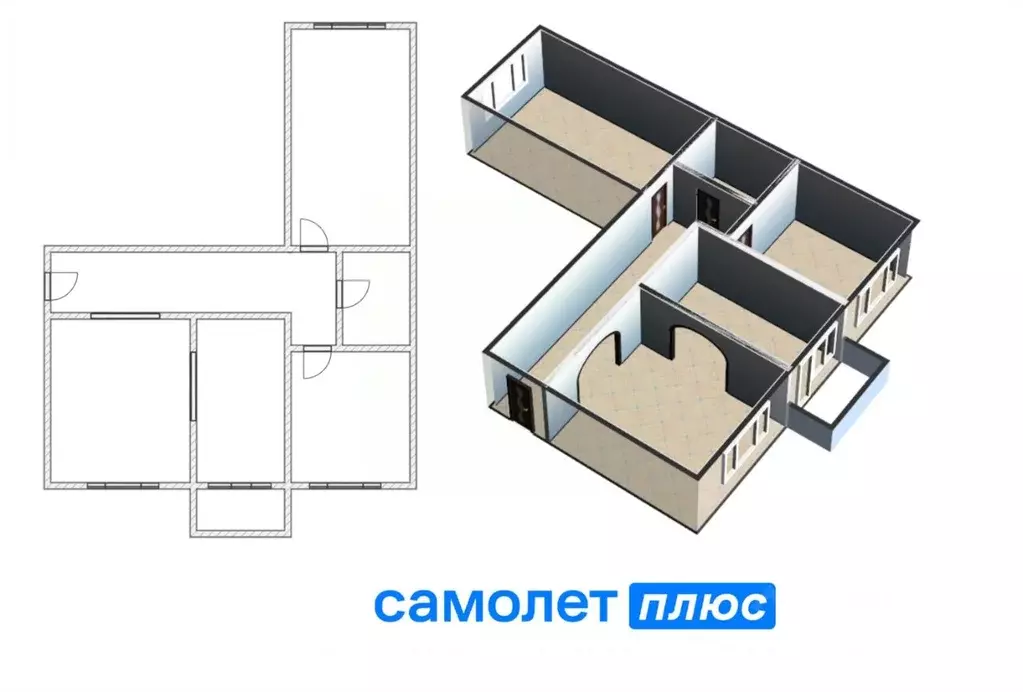 3-к кв. Кемеровская область, Кемерово ул. Ушакова, 5 (77.2 м) - Фото 1