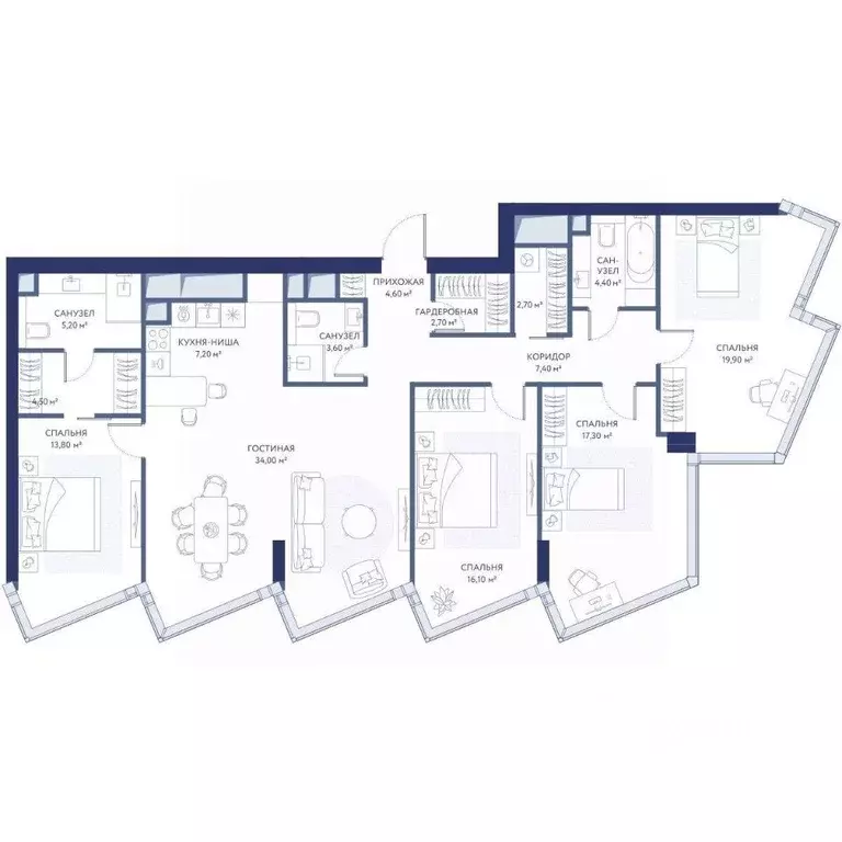 4-к кв. Москва проезд 4-й Сетуньский, 10Ас2 (143.4 м) - Фото 1