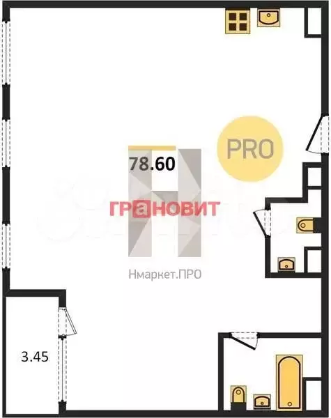 3-к. квартира, 78,6 м, 13/24 эт. - Фото 0