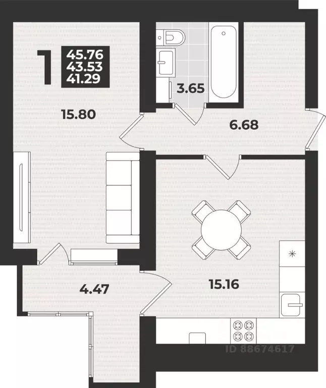 1-к кв. Калининградская область, Калининград ул. Героя России ... - Фото 1
