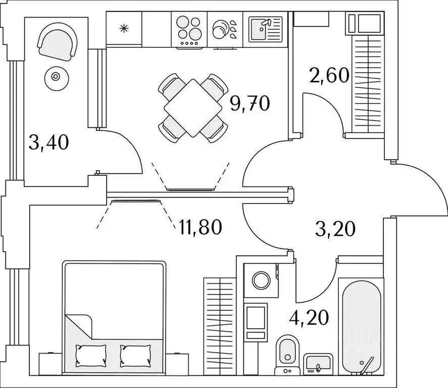 1-к кв. Санкт-Петербург Планерная ул., 99 (33.2 м) - Фото 1