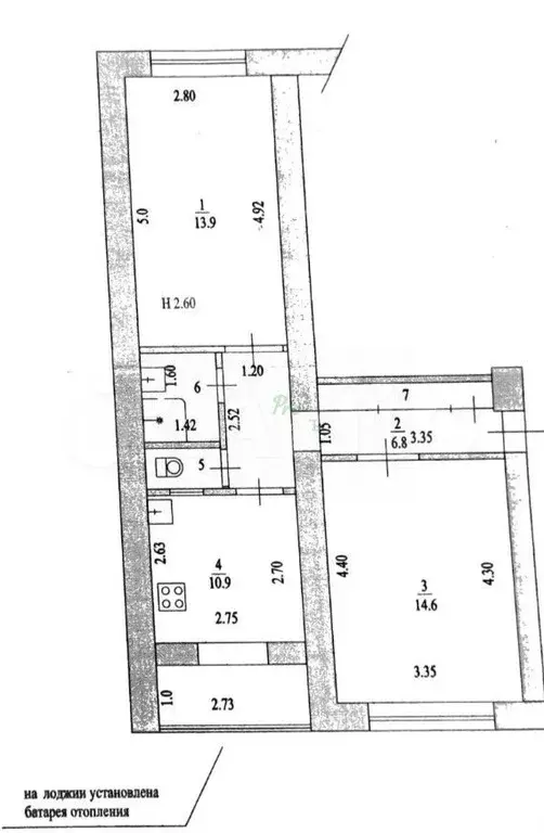 2-к. квартира, 51 м, 3/5 эт. - Фото 0