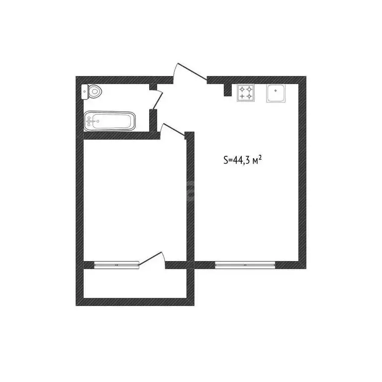 1-комнатная квартира: Белокуриха, Бийская улица, 15/1 (44.3 м) - Фото 0