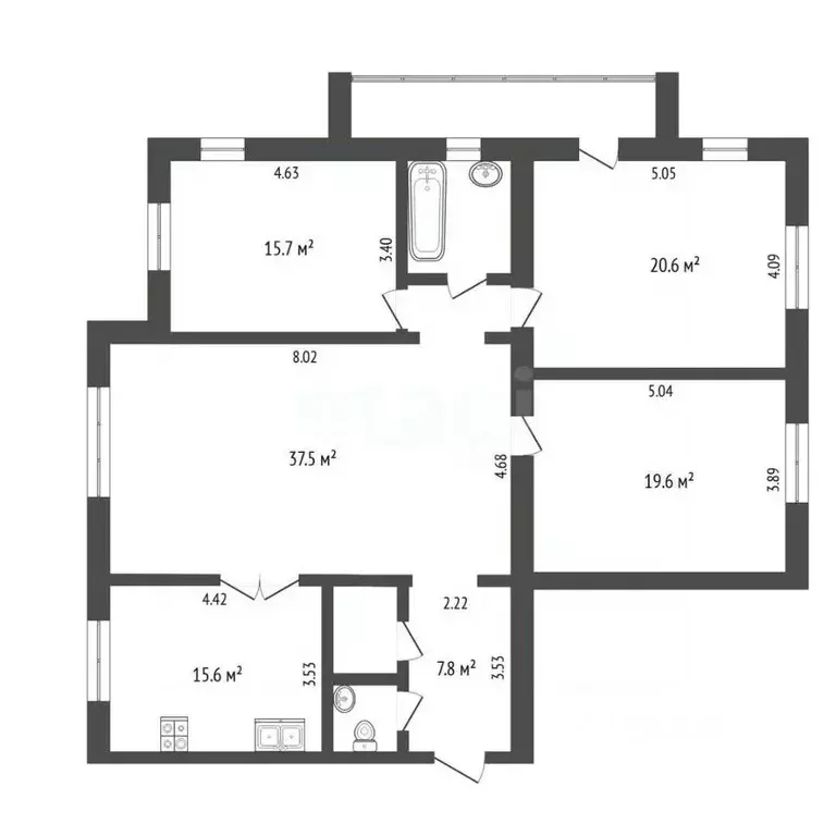 4-к кв. Тюменская область, Тюмень 6-й мкр, ул. Валерии Гнаровской, ... - Фото 2