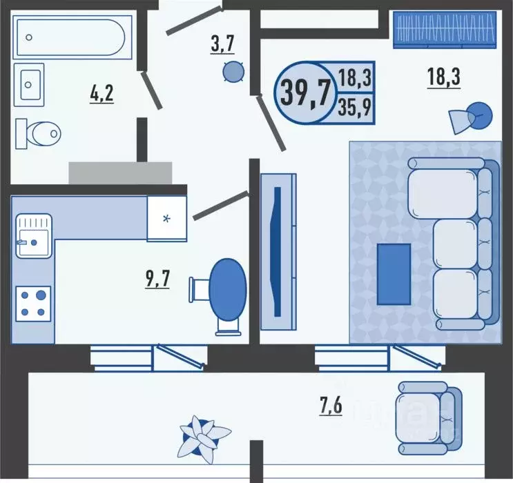 1-к кв. Орловская область, Орловский район, д. Образцово ул. Николая ... - Фото 1