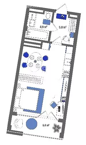 Квартира-студия: Судак, Набережная улица, 6А (44 м) - Фото 1