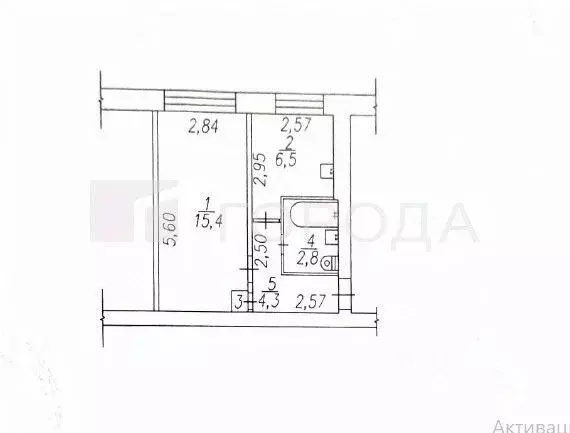 2-к кв. Кемеровская область, Новокузнецк ул. Веры Соломиной, 32 (29.5 ... - Фото 2