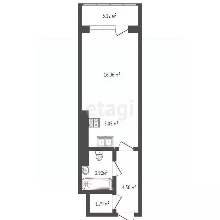 Студия Крым, Ялта проезд Бакунинский, 13 (36.4 м) - Фото 1