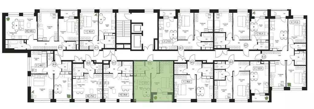 1-комнатная квартира: Пушкино, ЖК Пушкино Град (37.9 м) - Фото 2
