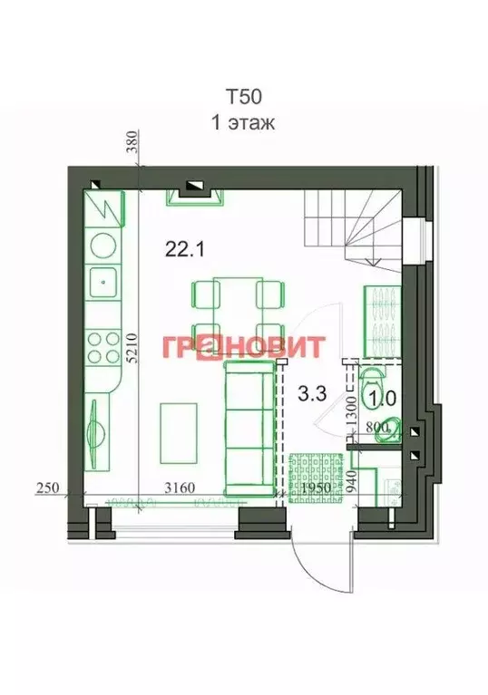 Таунхаус, 52 м - Фото 1