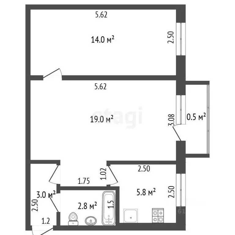 2-к кв. Мордовия, Саранск бул. Эрьзи, 2 (44.6 м) - Фото 1