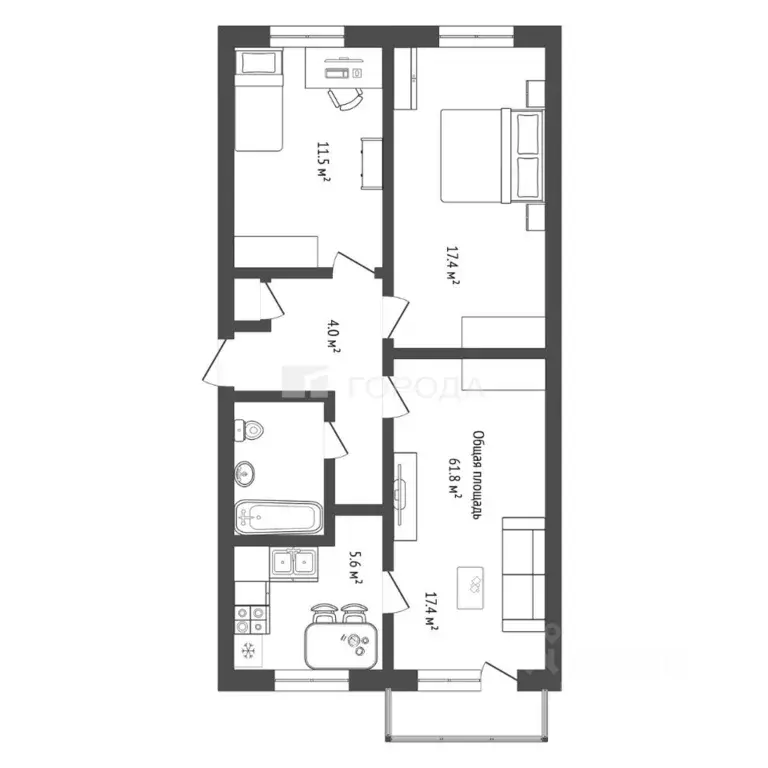 3-к кв. Новосибирская область, Новосибирск Планировочная ул., 3/1 ... - Фото 2
