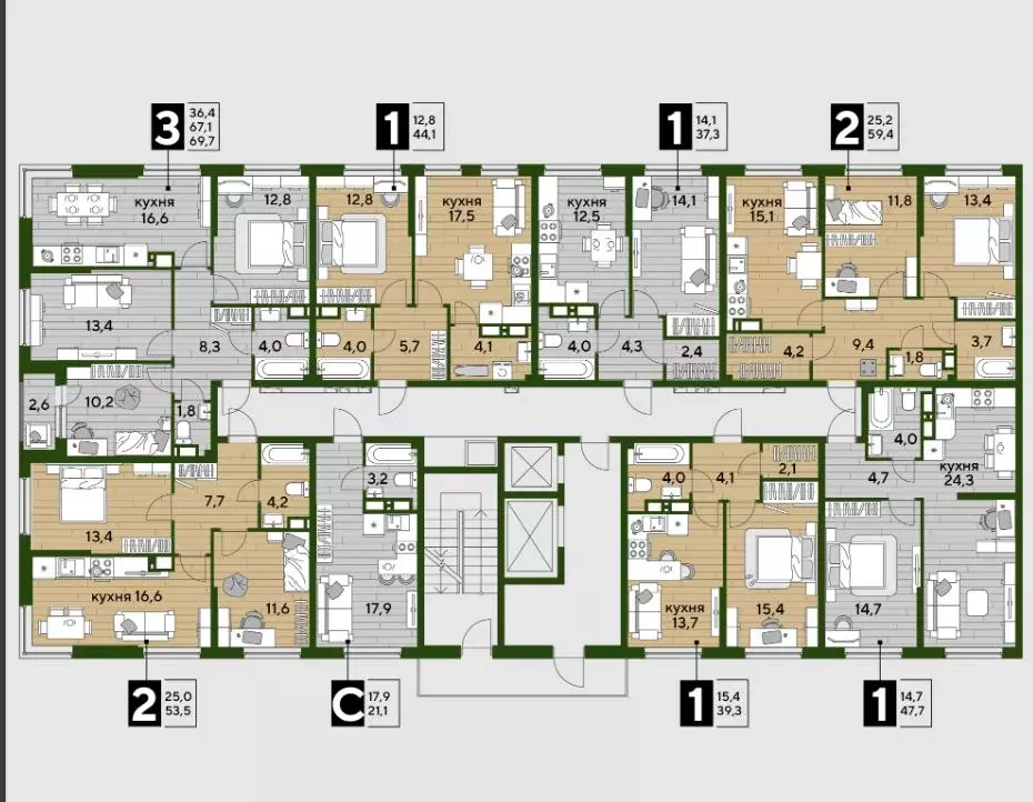 2-к кв. Краснодарский край, Краснодар Догма Парк мкр,  (53.5 м) - Фото 2