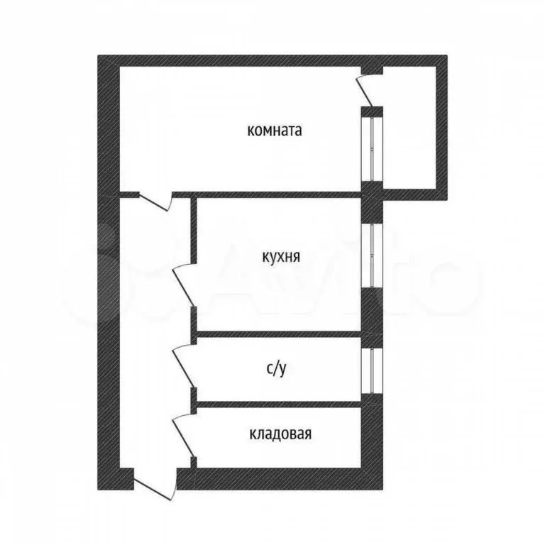 1-к. квартира, 35,3 м, 2/2 эт. - Фото 0