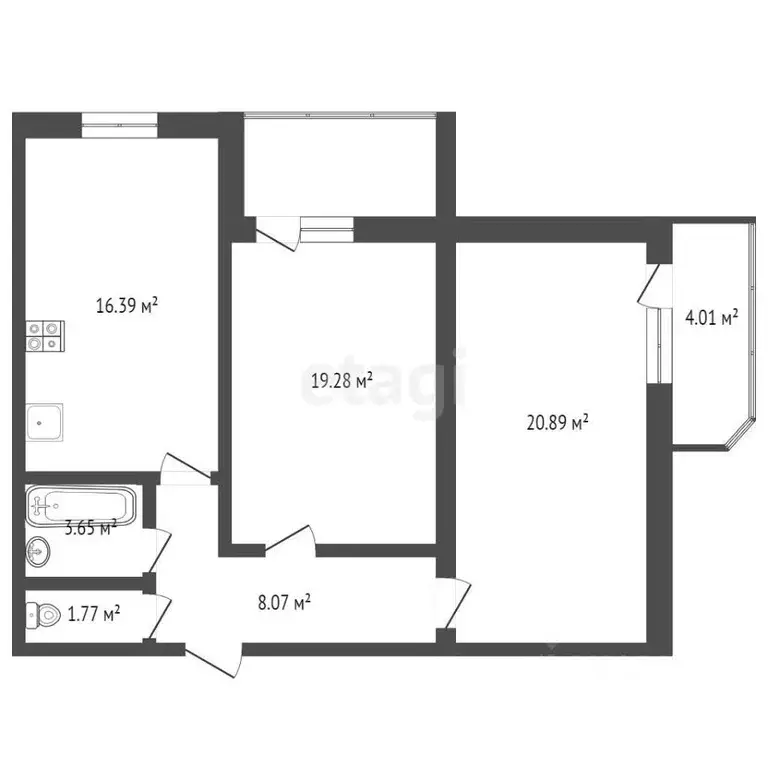 2-к кв. Ростовская область, Ростов-на-Дону Крепостной пер., 43/98 ... - Фото 2