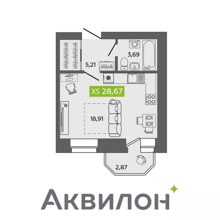 Студия Архангельская область, Северодвинск ул. Ломоносова, 79 (28.67 ... - Фото 0