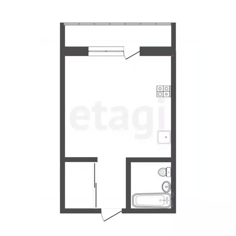 Студия Тюменская область, Тюмень ул. Верхнетарманская, 3 (29.2 м) - Фото 2