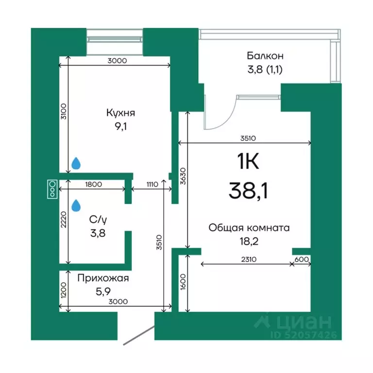 3-к кв. алтайский край, барнаул просторная ул, 390к2 (38.1 м) - Фото 0