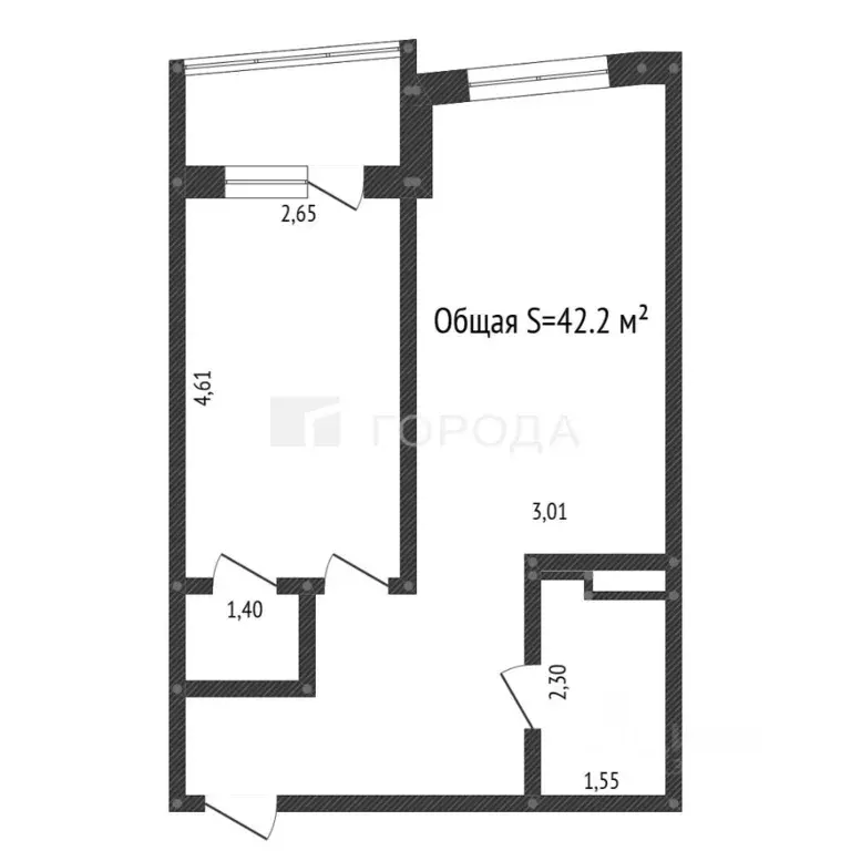 2-к кв. Алтайский край, Барнаул ул. Никитина, 107 (42.2 м) - Фото 2