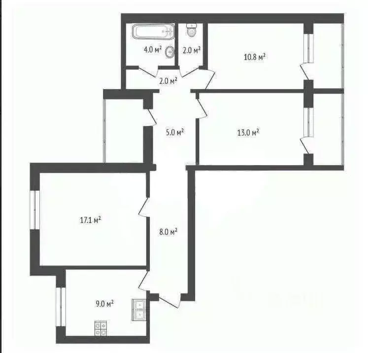 3-к кв. Белгородская область, Белгород Привольная ул., 32 (70.8 м) - Фото 2
