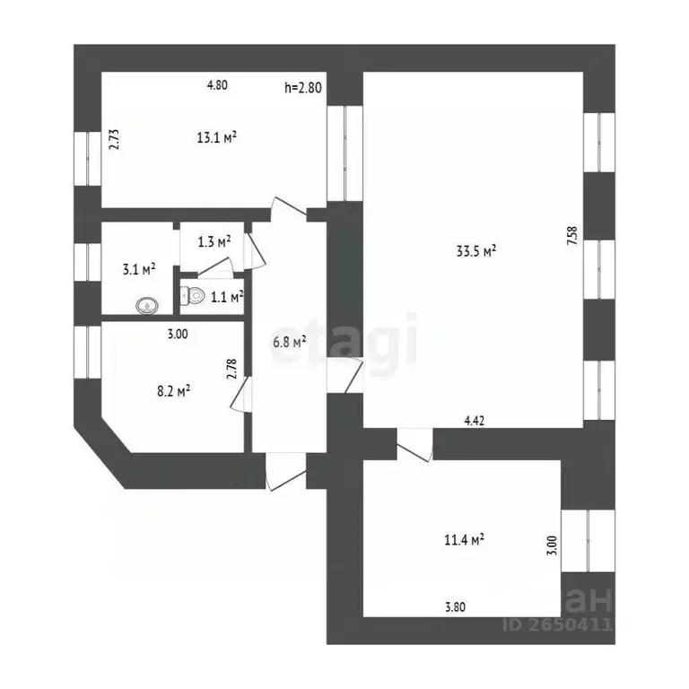 Офис в Севастополь ул. Большая Морская, 48 (79 м) - Фото 2
