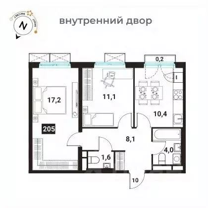 2-к кв. Москва Большая Филевская ул., 3к4 (52.8 м) - Фото 0