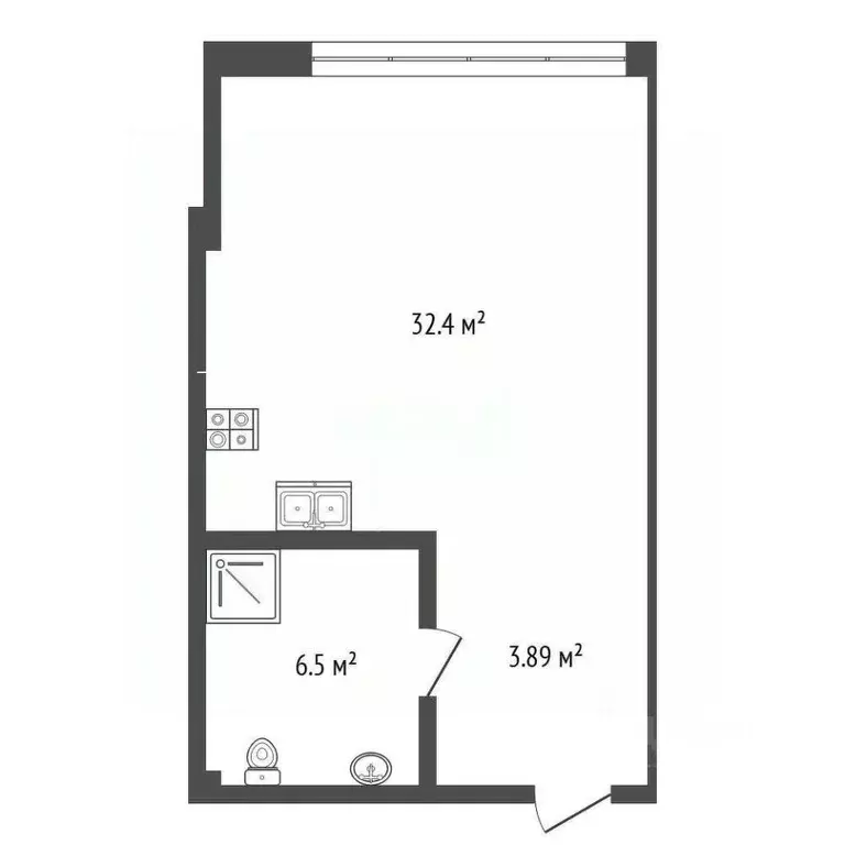 Студия Крым, Ялта ул. Киевская, 44 (38.4 м) - Фото 2