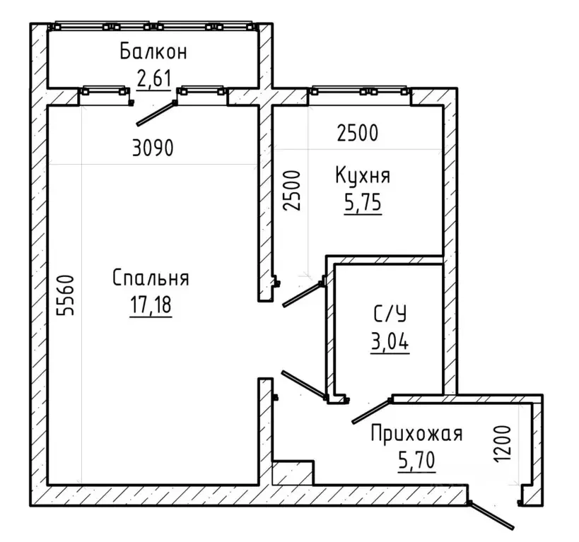 1-к кв. Кабардино-Балкария, Нальчик ул. Кирова (32.2 м) - Фото 2