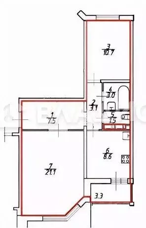 2-к кв. Санкт-Петербург просп. Королева, 64к2 (55.5 м) - Фото 1