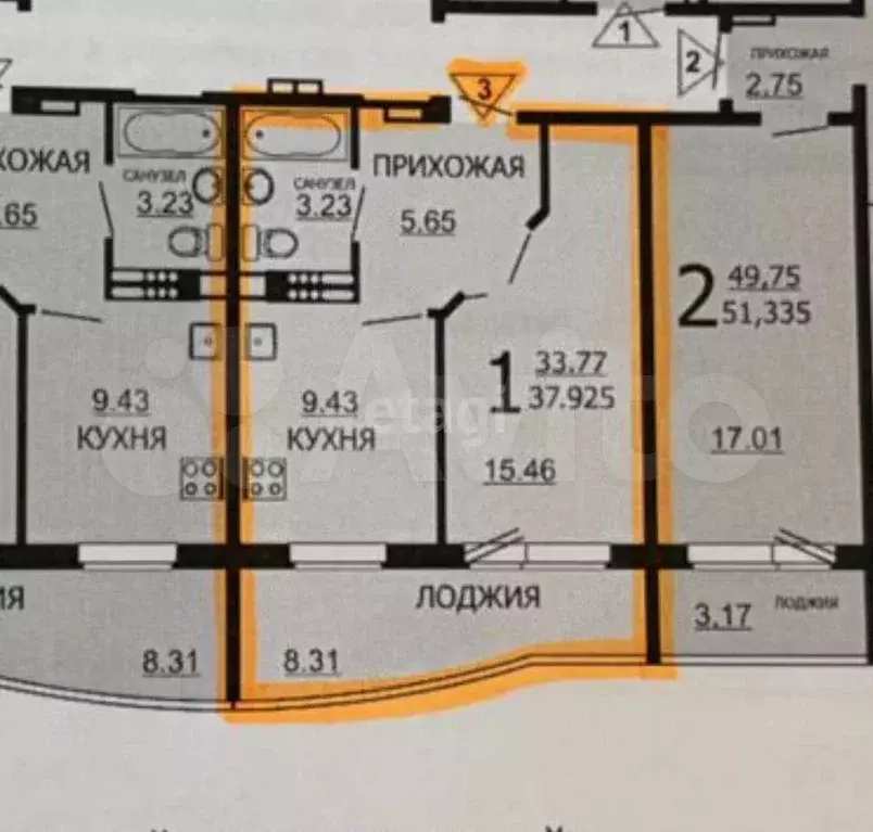 1-к. квартира, 34,1 м, 1/10 эт. - Фото 0