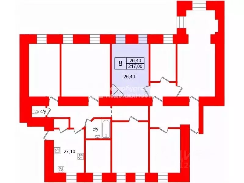 Комната Санкт-Петербург Большая Монетная ул., 23 (26.4 м) - Фото 2
