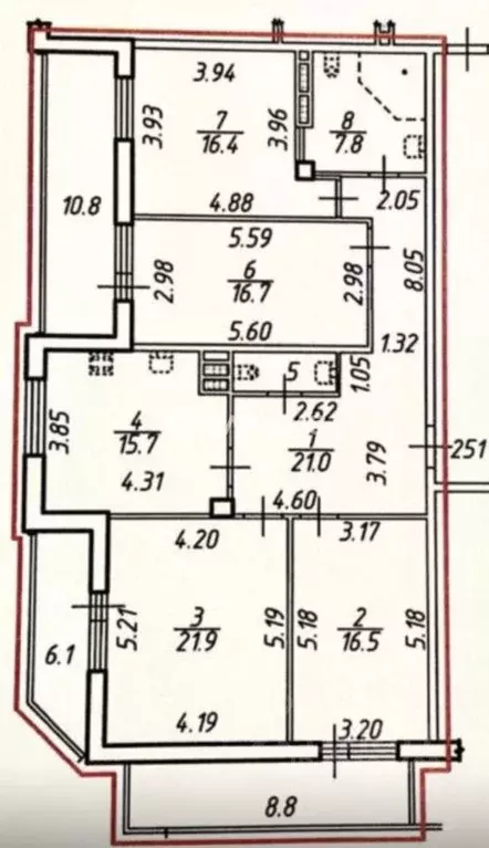 4-к кв. Санкт-Петербург ул. Типанова, 27/39 (118.75 м) - Фото 2