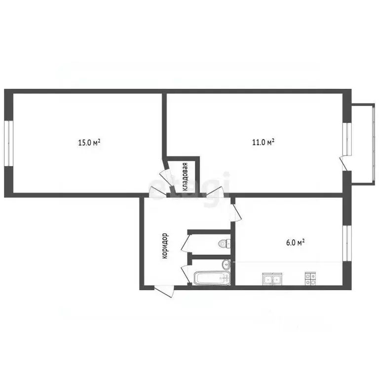 2-к кв. Московская область, Клин городской округ, пос. Нарынка ул. ... - Фото 1