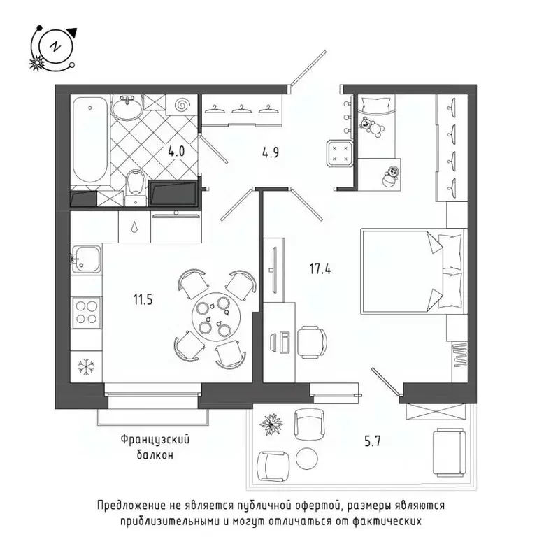 1-к кв. Санкт-Петербург Черниговская ул., 13к2 (40.4 м) - Фото 0