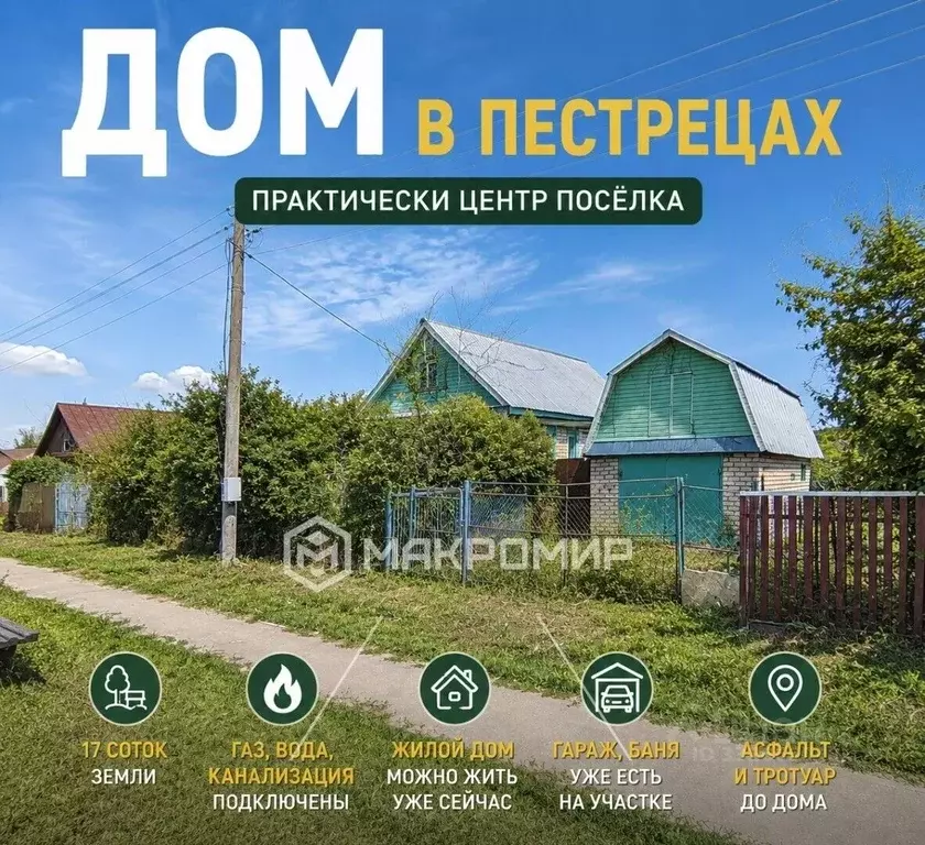 Дом в Татарстан, с. Пестрецы ул. Осипова, 33 (60 м) - Фото 1