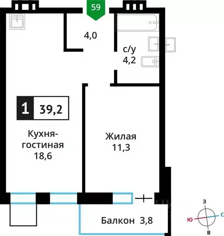 1-к кв. Московская область, Красногорск городской округ, д. Аристово ... - Фото 0