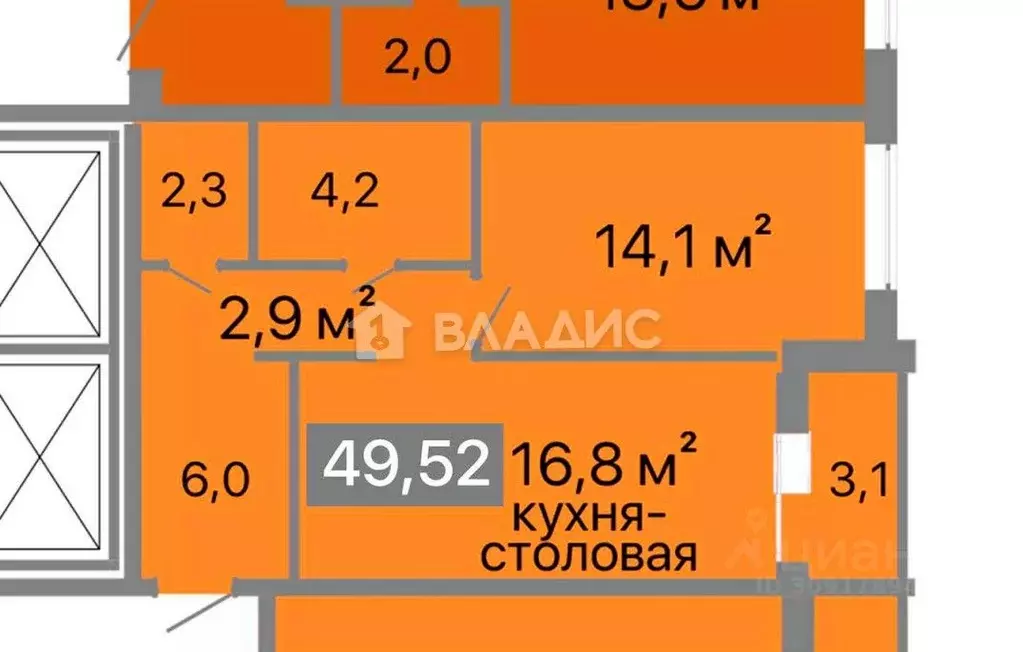 1-к кв. Тамбовская область, Тамбов ул. Запрудная, 8 (49.5 м) - Фото 0