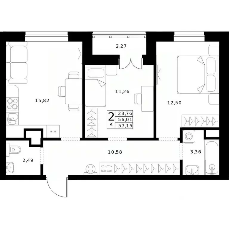 2-к кв. Нижегородская область, Нижний Новгород Ленгородок мкр, Мед ... - Фото 0
