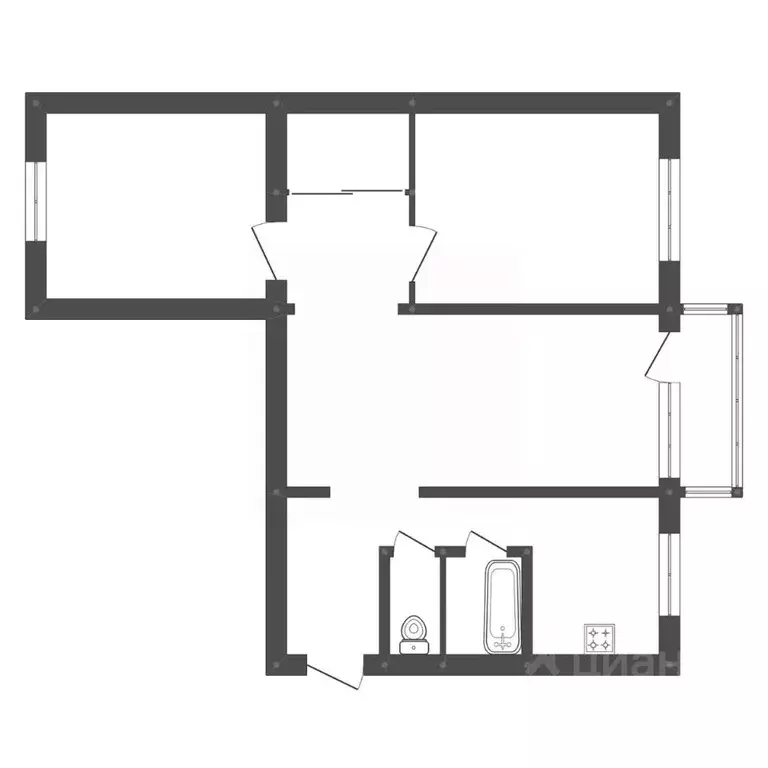 3-к кв. Амурская область, Белогорск ул. Кирова, 121 (59.3 м) - Фото 2