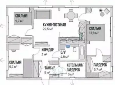 Дом в Томская область, Томский район, с. Кафтанчиково Зеленая ул., 2 ... - Фото 1