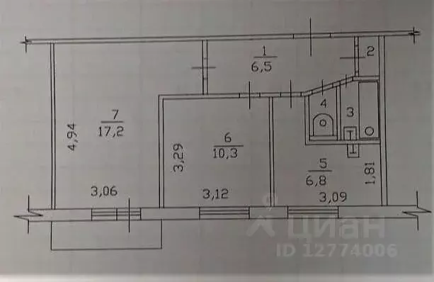 2-к кв. Татарстан, Набережные Челны бул. Энтузиастов, 6 (44.0 м) - Фото 2