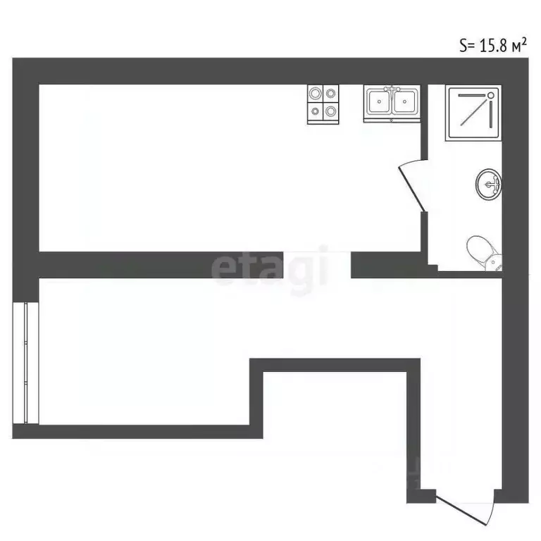Студия Санкт-Петербург Саперный пер., 10 (15.8 м) - Фото 0